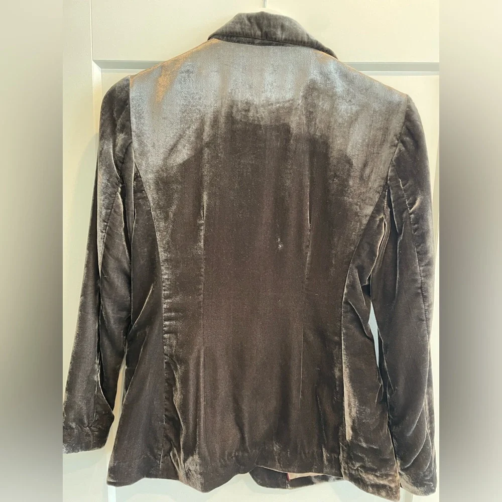 Anthropologie Velvet Blazer in Rich Brown - Picture 2 of 5